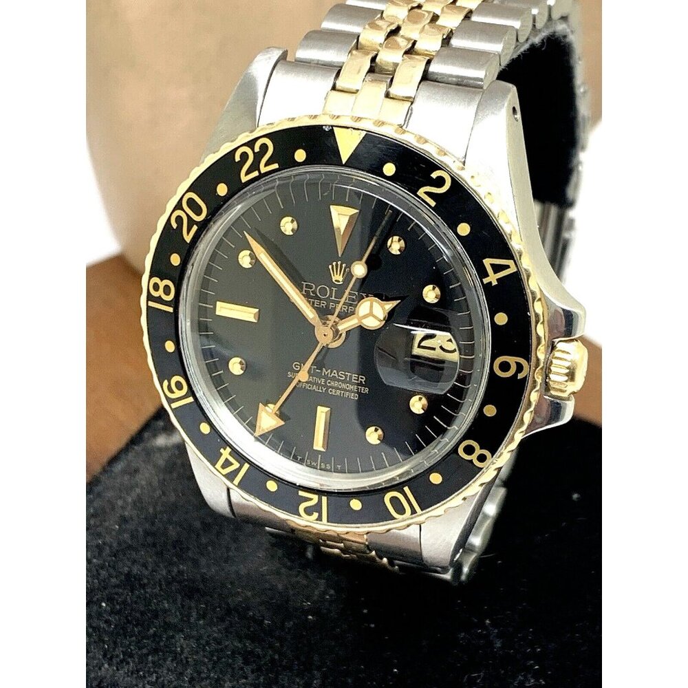 Rolex Men's Watch 1675 GMT Master Automatic Vintage 1979 Black Dial Two Tone